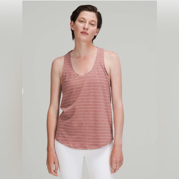 lululemon athletica Tops - Lululemon 🍋 Love Spiced Chai/White Striped Tank Top size 6 NWOT